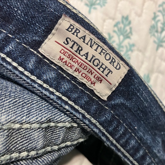 MEK DNM USA Size 38w 34L embroidered jeans Nice Shape - Picture 7 of 11